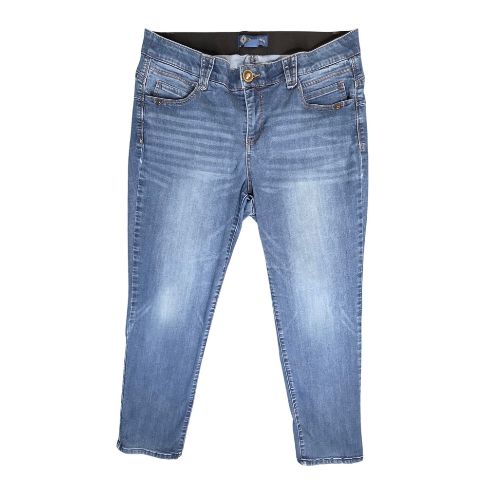 Democracy Ab solution Medium Wash Cropped Skinny Jeans Womens 16W Blue Stretch
